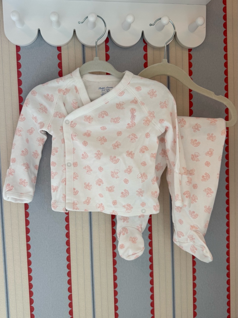 Ralph Lauren Baby Girls Pink Printed Pajama Set
